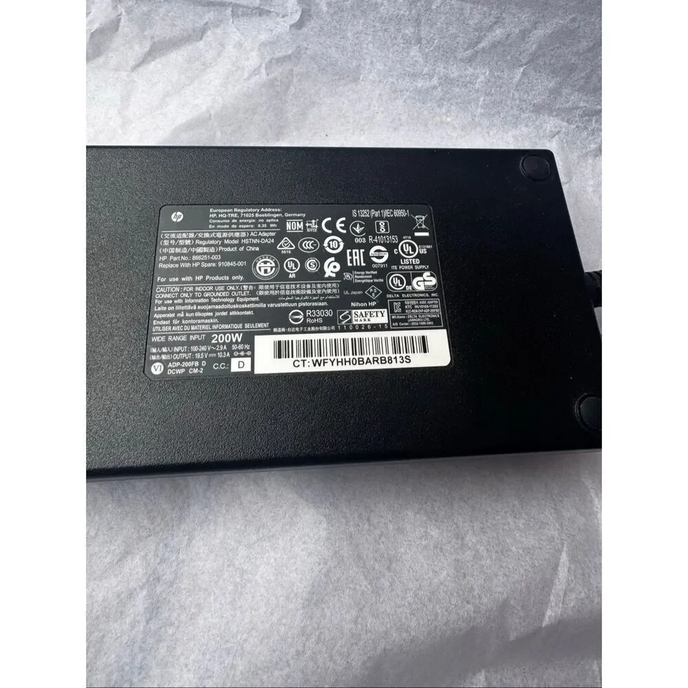 HP 200W Laptop Charger AC Adapter 19.5V 10.3A Genuine OEM